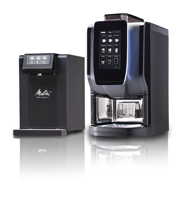 Kaffeemaschine und Wasserspender | fresh at work Mieten Sie jetzt unsere Kaffeemaschine und unseren Wasserspender für Unternehmen | Vertragslaufzeitfrei