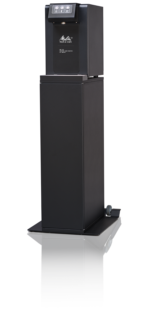 Wasserspender mit Unterschrank Unser Wasserspender auf einem Unterschrank, perfekt zum Aufstellen, wenn kein Platz ist